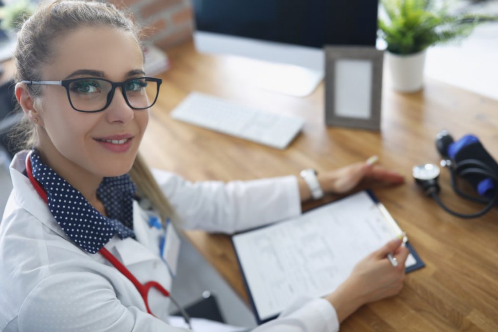 A Doctor Doing Medical Billing